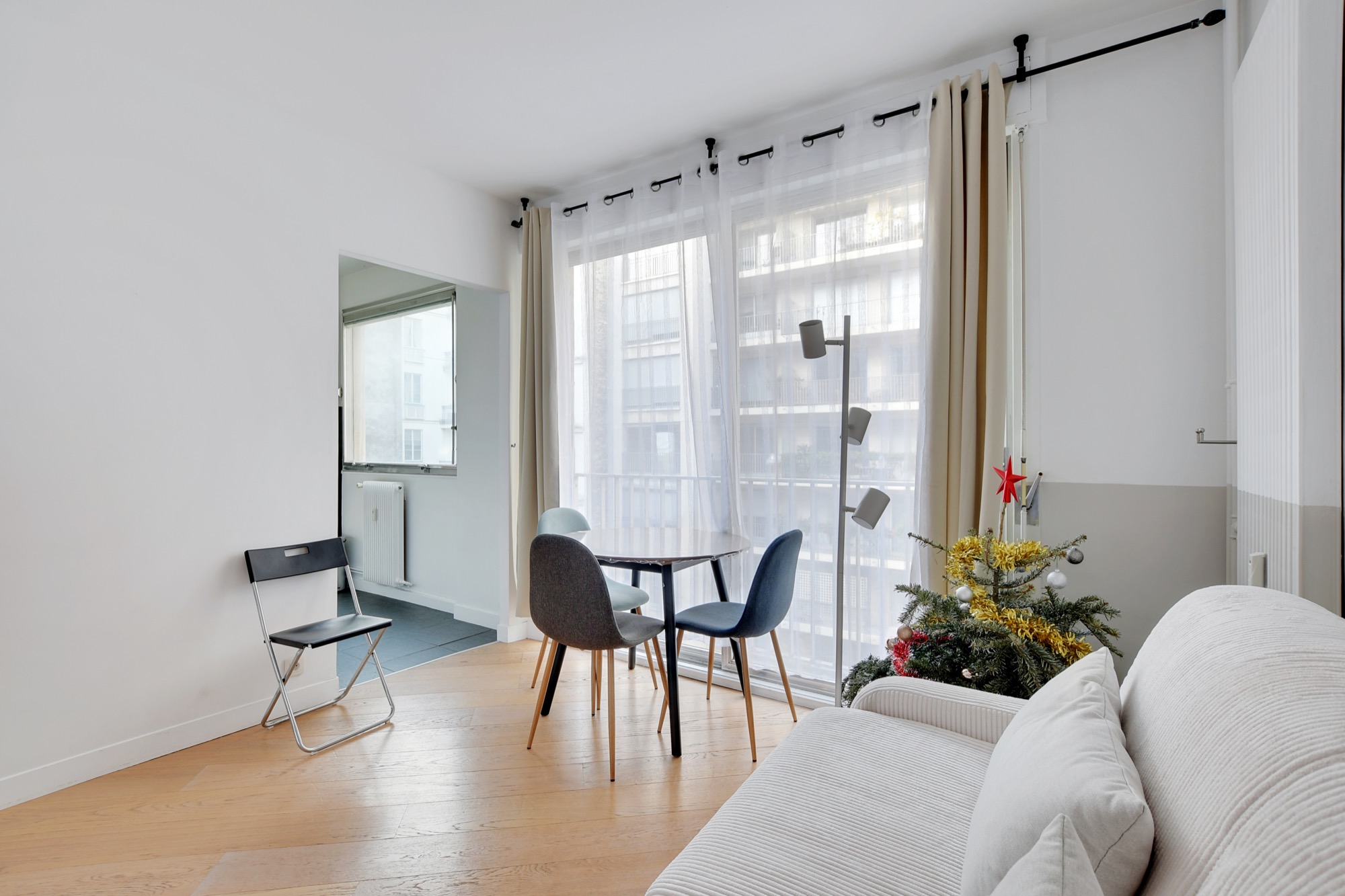Dining area with city view