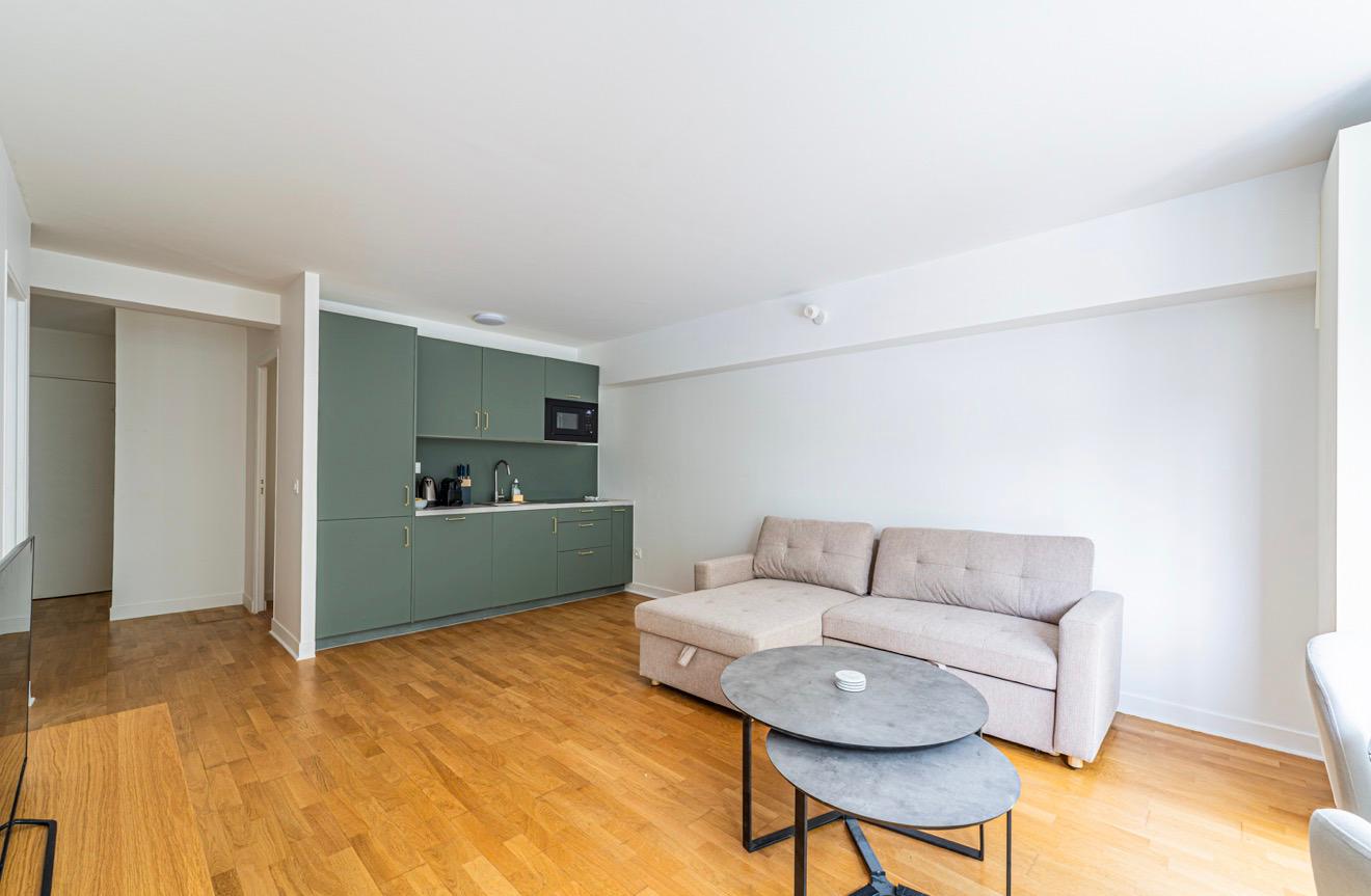 Open living area with kitchen