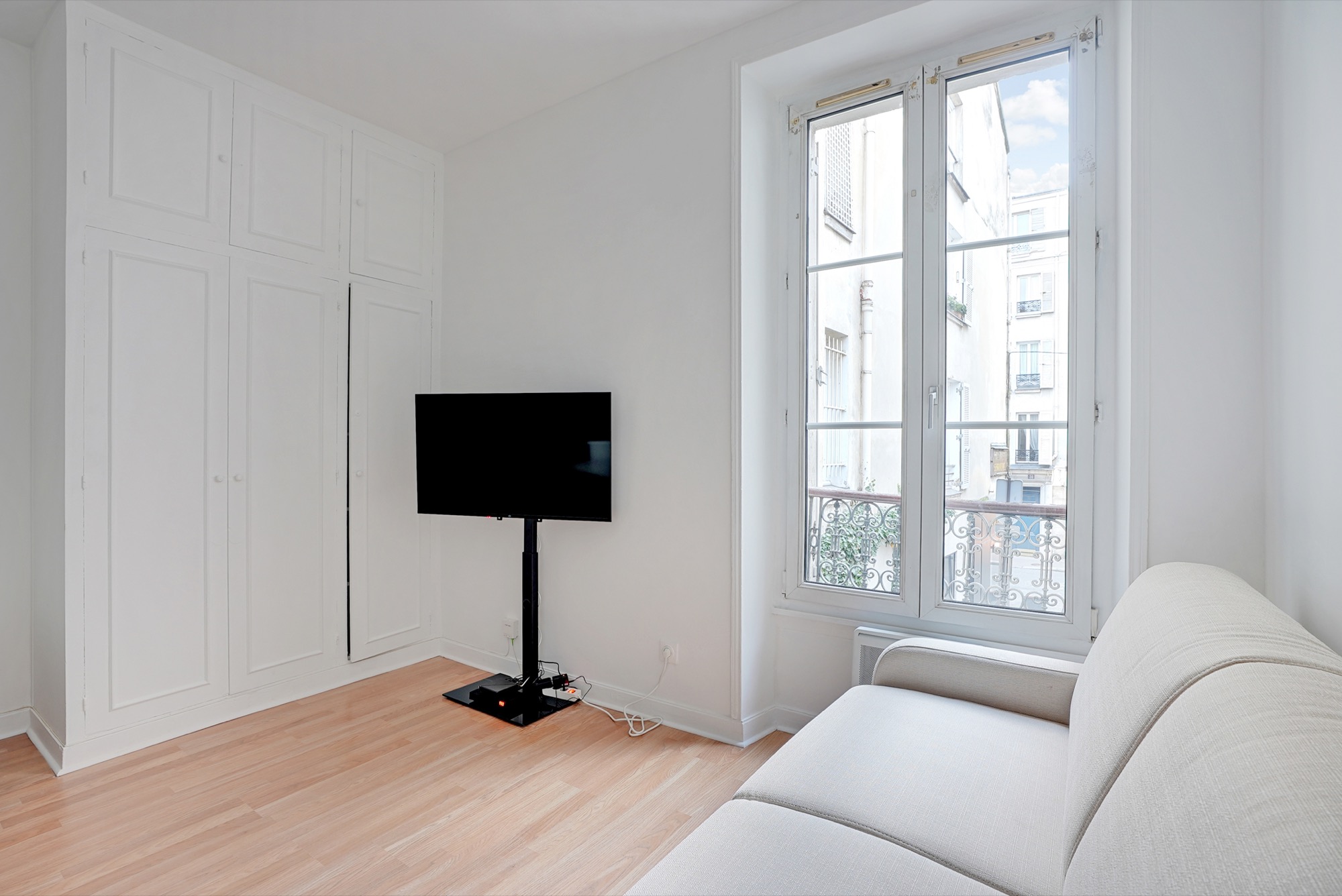 Living area with French window